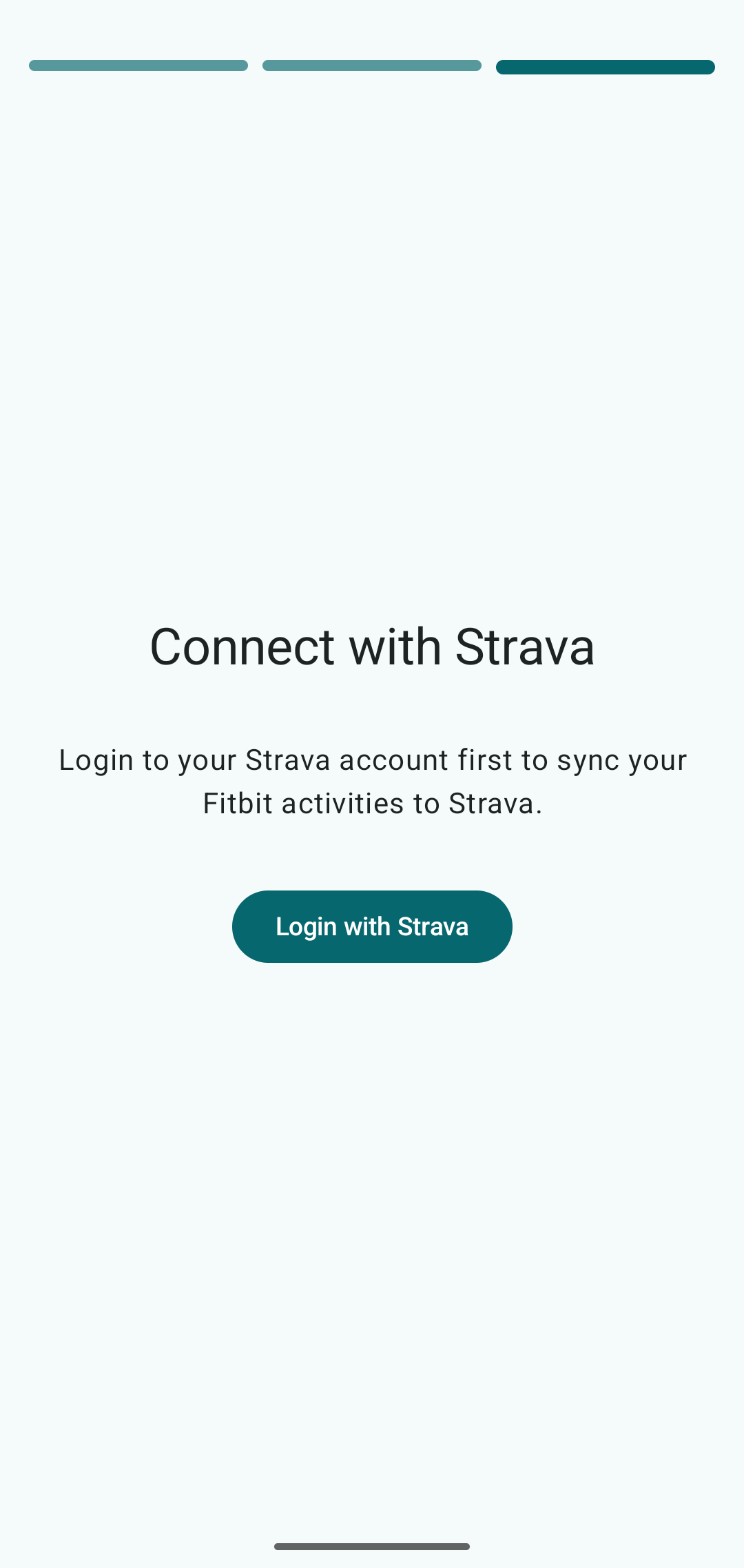 Activity Sync - Strava Screen